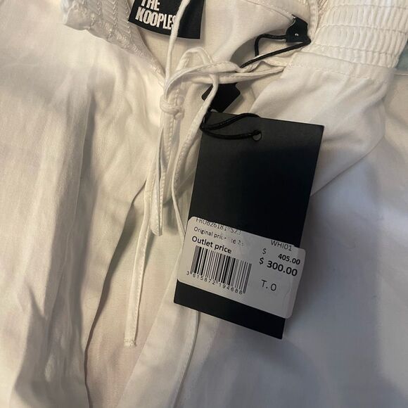 The Kooples White Long Sleeve Mandarin Collar Gown %100 cotton - Picture 5 of 6